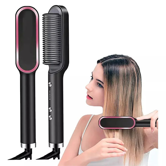 Escova De Cabelo 3 em 1 Elétrica com Pente De Aquecimento Para Alisador bivolt 110 e 220V