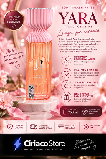 Body Splash Árabe Yara Rosa 250ml